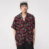 Men's Casual Shirts ERTH Men's Summer Fashion Flowers Male Printing Short Sleeve Tops 2023 Stylish Korean Style Streetwear