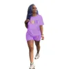 Plus storlek 3XL 4XL 5XL Designer Womens Tracksuits Two Piece Set Letter Print T-Shirt och Shorts Set Sports Outfits