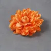 Flores decorativas dahlia de seda de seda DIY Head Head Europeu Retro Color Wedding Wall Soft