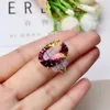 Fin Rainbow Topaz Promise Ring 925 Sterling Silver Engagement Wedding Band Rings for Women Bridal Gemstones Finger Jewelry Gift