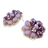 Boucles d'oreilles HAHATOTO ronde fleur forme violet couleur cristal perlé Boho déclaration de mode pour les filles bijoux à la mode