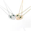 Pendant Necklaces Green Enamel Best Buds For Women Girls 2 Heart Stitching Necklace Friend Friendship Gift Jewelry Drop Deliv Dhgarden Dh3Vk