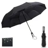 Şemsiye Rüzgara Dayanıklı Üç Katlanır Otomatik Şemsiye Yağmur Kadınlar Otomatik Lüks Büyük Rüzgar Geçirmez Erkekler Çerçeve 10K Parasol 230510