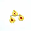 Charms Bk 300Pcs Forme De Fleur Plaqué Or Avec Strass Blanc Et Rouge Bon Pour Collier Bracelet Artisanat Faire 13X10Mm Drop Deliver Dhsc3