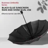 Parapluies pliants Ten Bones Revêtement noir Pare-chocs Tissu Ensoleillé Pluie Dualuse Hommes et Femmes Universel Double Affaires 230510