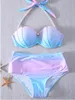 Swimwear Cover Up Beachwear Custom Mermaid Bikini Swimsuit 4 Gradient Shell Bikini Swimsuits Beachwear For Women