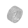 18k True Gold Fill Five Rows Diamond Ring Heren Hip Hop Ring Micro Set Lab Diamond Eenvoudige en gepersonaliseerde ring 9 mm breed