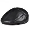 BERETS MÄNNERS Outdoor Leather Hat Winter Mane Warm Ear Protection Cap äkta pappa grossist Leisure 230509