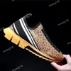 Sorrento Sneakers Designer Stretch Mesh Knit Sock Shoes Speed ​​Trainers Geometric Sole Two-Tone gummi Slip-on Men Women Casual Shoe Storlek 35-45