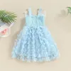 Girl Dresses Butterfly Wings Princess Dress For Kids Baby Summer Sleeveless Suspender Tulle Tutu Birthday Party Beach A-Line