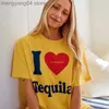 T-shirt voor dames Ik hou van tequila op zondag Graphic Drink Lover's Women T Shirts korte mouw losse katoen casual tops tees mode casual shirts t230510