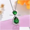 Oorbellen Ketting Traan Zirkonia Hanger Hoge kwaliteit Merk Waterdruppel Sieraden Cz Steen Dangle Ear Lever Dhgarden Dhwkd