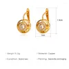 Stud Earrings Simple Round For Women Creativity Zircon Gold Silver Color Clip On Earring Fashion Party Jewelry Gifts