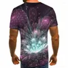 Men's T Shirts Beautiful Flowers T-shirt Man 3D Men Clothing Short Sleeve Hip Hop Streetwear Cute Funny