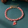 Braccialetti con ciondoli VKME Pupazzo di neve di Natale Bracciale rosso per le donne Albero di Babbo Natale Bambino Regali di gioielli con perline