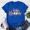 Damen T-Shirt Stay Spooky T-Shirt Spooky Shirt Halloween Damen Kleidung Lustige Halloween Shirts Halloween T-Shirt Ästhetische Damen T-Shirts M P230510