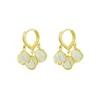 Stud Earrings Orchids Of The Valley Opal Button Ins Light Luxury And Simple Temperament Niche Design Sense Retro Art Trend