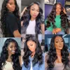 Hair Wigs v Part Human No Leave Out 32 in Body Wave for Women u Thin Glue Suit Natural 180% 230510