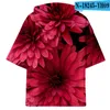 Męskie koszule 2023 3D Casual T-Shirt Harajuku Streetwear Kolorowe ubrania kwiatowe mężczyźni i kobiety z kapturem Hip Hop nadruk okrągły rękaw