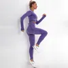 Yoga kläder långärmad gymnastik set kvinnor kläder sömlösa yogaställningar träningskläder för kvinnor sportkläder 2 bit sport set fitnesskläder AA230509
