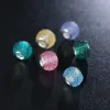 Abalorios de plata de ley 925 para cuentas de joyería pandora, cuentas de cristal de Murano de plástico europeo, arcoíris multicolor Aolly