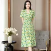 Partykleider Chic und elegante Frau Blumenkleid koreanischer Stil 2023 beiläufig lang für Frauen Sommer Vintage Kleidung Hohe Qualität