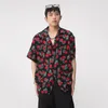 Men's Casual Shirts ERTH Men's Summer Fashion Flowers Male Printing Short Sleeve Tops 2023 Stylish Korean Style Streetwear