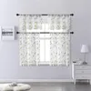 Gordijnlismebladeren geborduurde korte gordijnen voor woonkamer keuken slaapkamer raambehandeling panelen home decor 230510