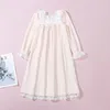 Pyjamas Princesse Rose Princesse Sleepshirts.Royal Style Lace Square Neck Nightgowns.Vintage Toddler Kids Nightdress Sleepwear 230509