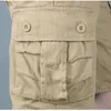 Männer Shorts Casual Sommer Outdoor Baumwolle Knie Länge Tasche Cargo Strand Hose Mode Lose Große Größe Hosen für Männer kleidung 230510