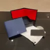 Masowa torba projektant portfela Zwierzęta skórzana karta Uchwyt karty kredytowej Uchwyt karty kredytowej Niebieski czerwony torebka kieszonkowa etui oryginalne pudełko