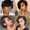 Hair Wigs Pixie Cut Human Short Bob Side Part Straight Lace Front Glueless Hd Transparent Frontal 230510