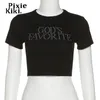Camiseta feminina pixiekiki colheita tops preto y2k streetwear sexy manga curta tshirts apertados para mulheres tee de bebê 90s p71bz11 230510