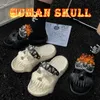 Slippers Men Skull Design Shoes With Mental Chain Women Summer Novelty Slide Thick Sole Platform Beach NonSlip Sandal 230510