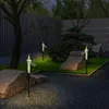 LAWN LAMPS 4st Ground Plug LED Lamp Pathway Christmas Landscap Home Decor Flameless Taper Candle Light Battery Operated Yard Garden