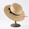 Chapéus de aba larga Chapéu plano de palha chapado PRIMEIRA DOMENSA DOMENSA DE 5CM 7cm 9cm de largura Brim Boater férias de sol fedora palha com bowknot preto 230509