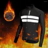 Racing Jackets Reflective Cycling Jacket Winter Thermal Fleece Bike Wind Breakher Softshell MTB Winddichte windjas Warm cyclus fiets