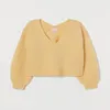 Maglioni da donna giallo crema Maglioni lavorati a maglia a torsione Ricamo Maglioni a maniche lunghe da donna Pullover Jumprt