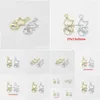 Charms 100st/Lot Rhinestone Cute Cat Pendant 27x1m Gold Sier Plated Good For Craft Smycken Making Drop Leverans Findings Components DHQZ6