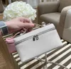 Loro * piana çantası lp19 öğle yemeği kutusu sargısı baş katmanı cowhide el çantası kadınlar basit moda bir omuz crossbody makyaj çantası uj4r