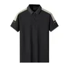 Męskie polo -tee najlepsze marka Summer Męskie koszule polo krótkie rękawa Zrzuć obrońców Casual Tops Fashions Odzież Czarna szara 230510