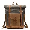 Rucksack Ruil Retro Canvas Taschen Gepäck Schulter Herren Tasche Multifunktions Freizeit Reise Vintage Leder