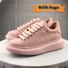 Роскошные Alexander Trade Designer Platform Solese Sneaker Кожаные кроссовки пары мужчины женщины черные бархатные тренеры