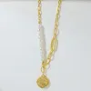 Kedjor LifeFontier Vintage Coin Pendant Necklace For Women Gold Silver Color Metal Chain Oregelbundna pärlsmycken Tillbehör