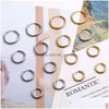 Hoop Huggie Fashion 21Mm15Mm Earrings Stainless Steel Gold Sie Plated Jewelry Round Small For Women Drop Delivery Dhgarden Dhcth