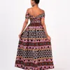 Ethnische Kleidung Dashiki Afrikanische Kleider für Frauen Sommer Sexy V-Ausschnitt Kurzarm Polyester Druck Lange Maxi 230510
