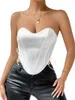 Débardeurs pour femmes Soutien-gorge en dentelle sans bretelles en satin bustier bustier transparent Blouse décontractée Tops Mini