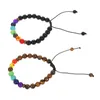 Charm Bracelets 2 Pcs Natural Stone Bracelet Chakra Men Stones Gemstone Beaded Beads Wrap