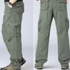 Calças masculinas Casual Tactical Masculino Elasticidade de bolso múltiplo Militar Tacitcal Tacitcal calça de carga gorda