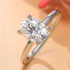 1CT mode ovale duiven duif ei mosaniet ring vrouwelijk S925 sterling zilveren bruiloft diamantring voor vrouwen fijne sieraden